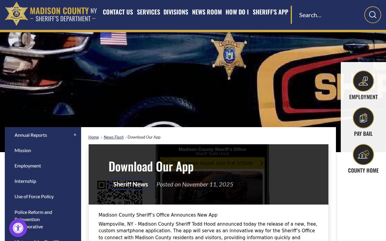 Madison County arrest records Sheriff app launch