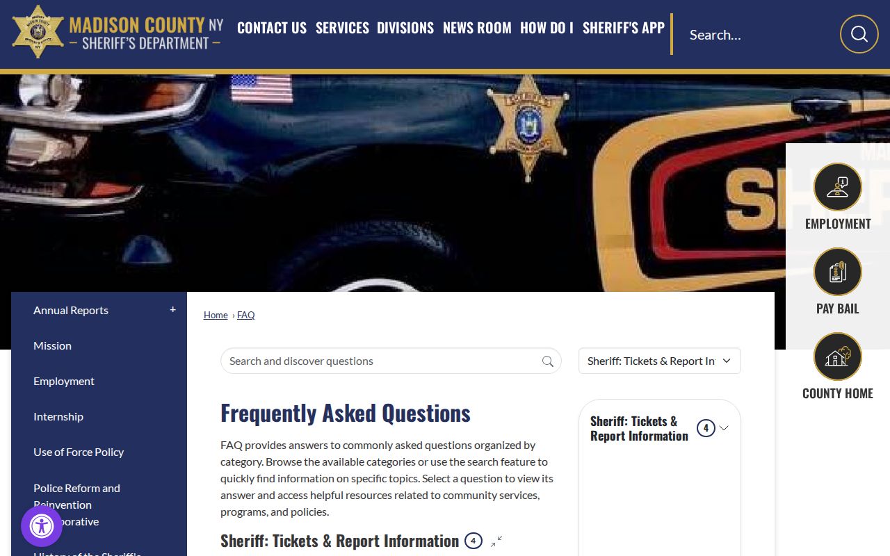 Madison County Sheriff arrest record request FAQ