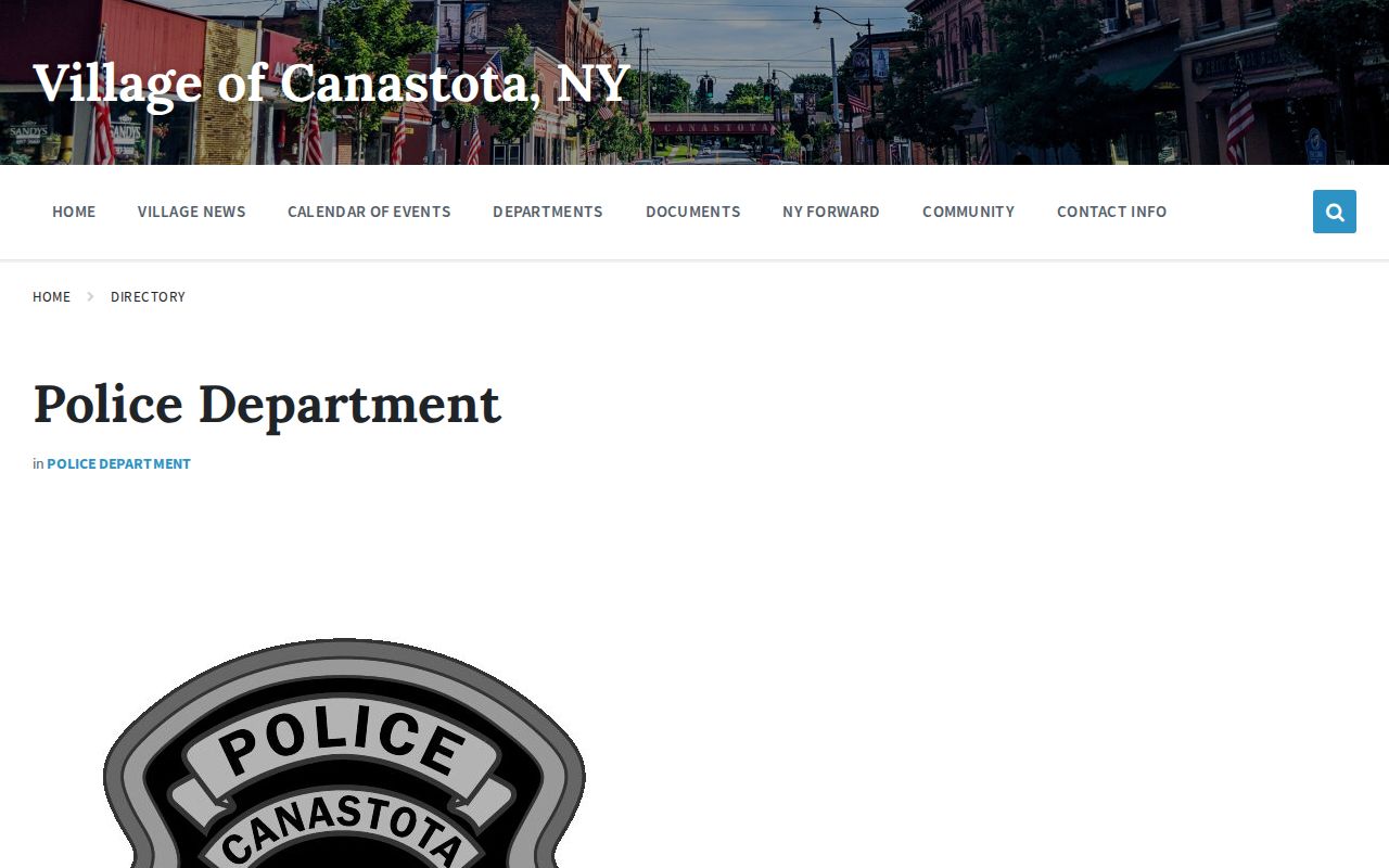 Canastota criminal records contact at the Canastota Police Department