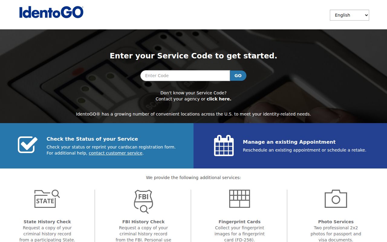 Madison County criminal history fingerprint enrollment with IdentoGO