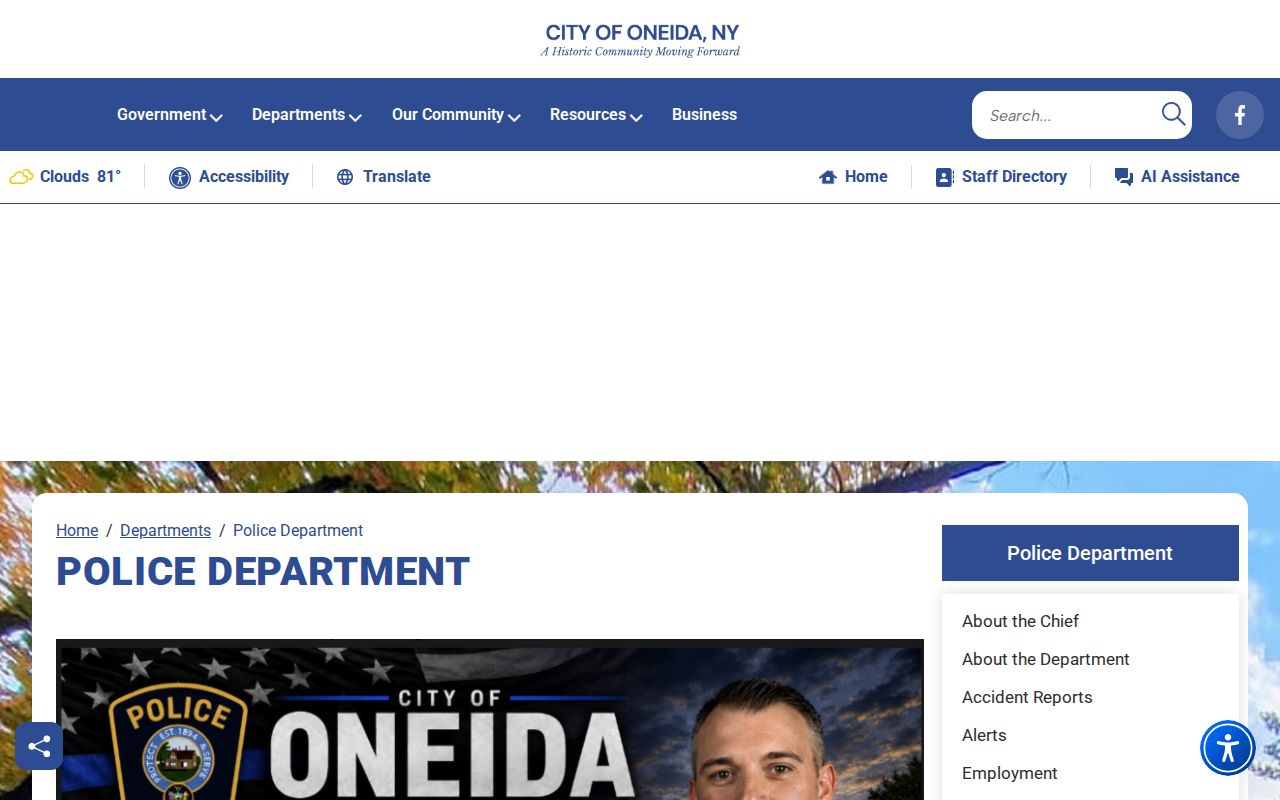Oneida criminal records contact at the Oneida Police Department