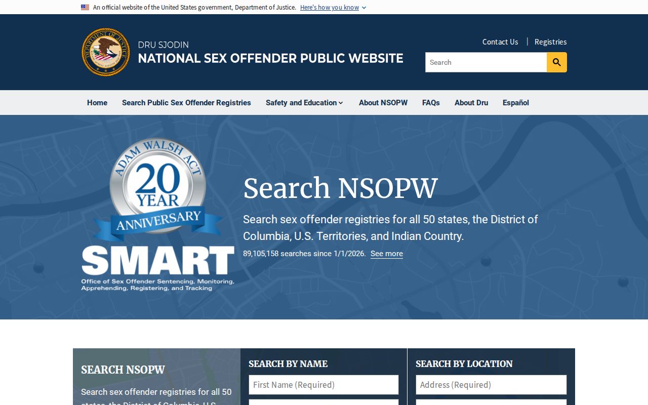 Madison County sex offender search through the national registry portal