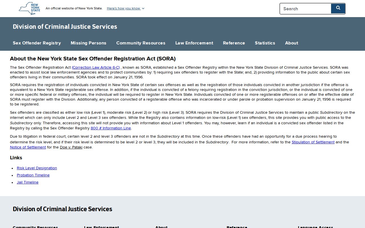 Madison County sex offender registry legal information